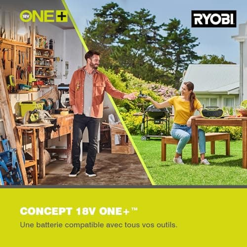 Outil Multifonction Oscillant RYOBI 18V ONE+ - Système Fixation Rapide, Variateur Vitesse - Idéal pour Professionnels -