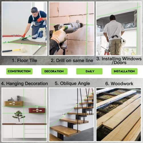 Niveau Laser 360°x 4 Autonivelant - Chantier à Ligne Croisée Verticale et Horizontale 3D - IP54