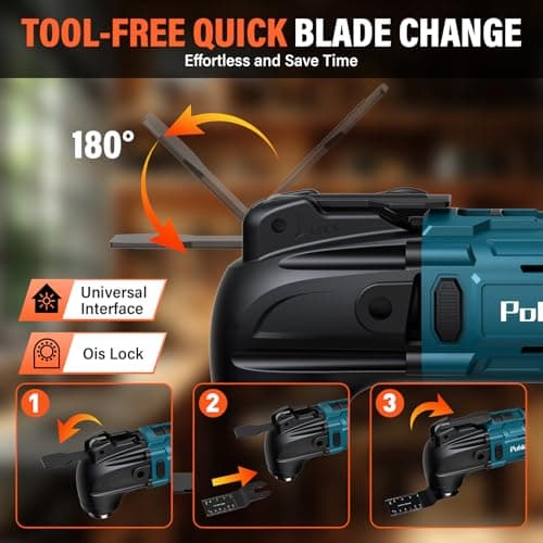 Outil Multifonction Oscillant Sans Fil Makita, Scie Oscillante à 6 Vitesses Réglables, Multitool pour Gratter, Couper et