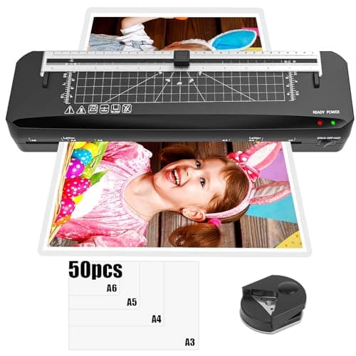 Plastifieuse A3 avec 50 Feuille Pochettes Échauffement Rapide Coupe-Papier Intégré pour Bureau Maison École