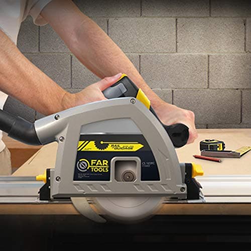 Fartools Scie plongeante 1200W Ø160mm sur rail 165cm pour professionnel chantier électrique