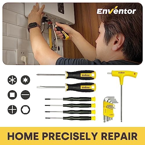ENVENTOR Caisse à Outils complet 280 Pièces - Boite à Outils ménagers, Meilleur choix pour bricolage à la maison, Voitur