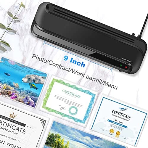 Plastifieuse A4/A5/A6 Anti Bourrage Fonctionnalité Élégante pour Bureau École Restaurant 15 Pochettes ChaudavecPochettes