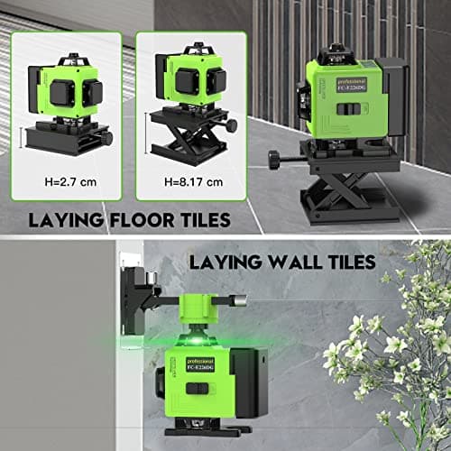 Niveau Laser 360°x 4 Autonivelant - Chantier à Ligne Croisée Verticale et Horizontale 3D - IP54