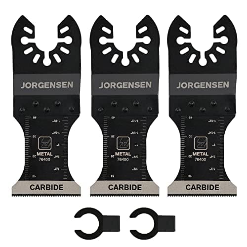 JORGENSEN 3Pcs Lames de Scie Oscillantes Universelles, Accessoires d'Outils Multifonction pour Métal, Clous, Vis, Boulon