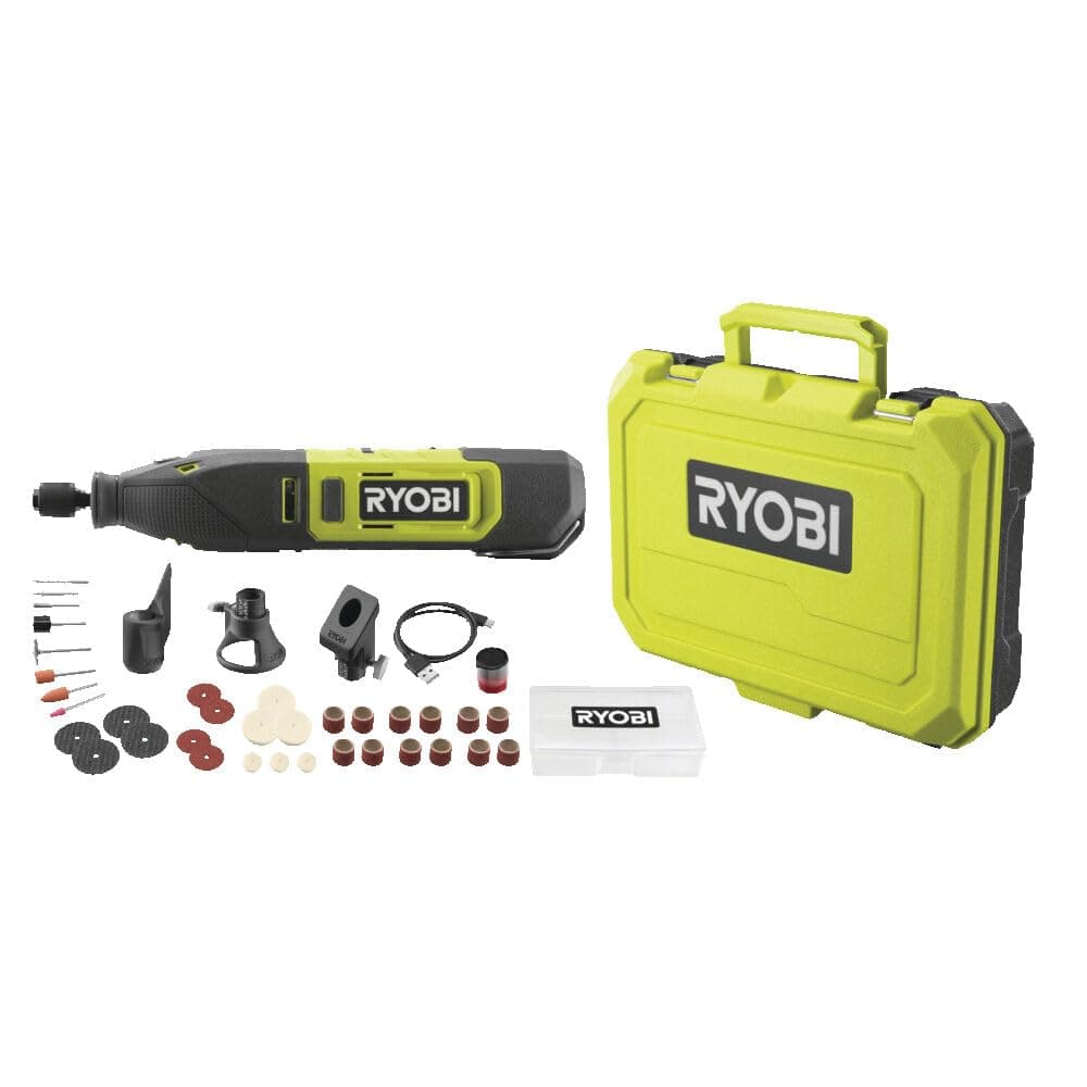 RYOBI Mini Outil Rotatif - gravure, ponçage, polissage et découpe de précision - 35 accessoires inclus - vitesse variabl