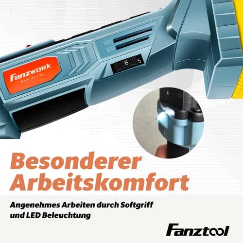 Outil multifonctions FANZTOOL sans fil 20V avec moteur EC pour professionnels, LED, 6 vitesses, Couper, Sculpter, Percer