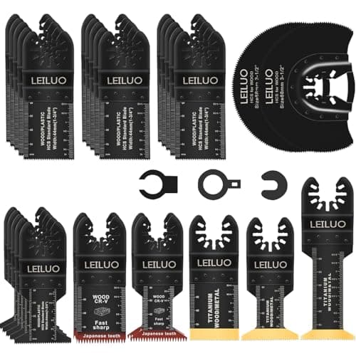 LEILUO Kit d'accessoires oscillant multitool 155 pièces Pour bricoleurs et professionnels Compatible avec DeWalt Dremel — 32Pcs B