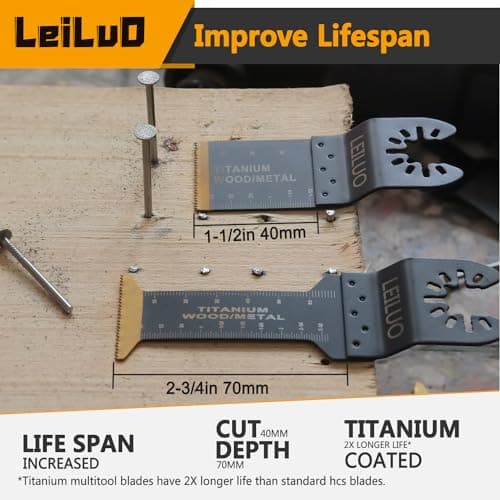 LEILUO Kit d'accessoires 32 pièces pour outils oscillants - Idéal pour le bois, les clous et les cloisons sèches - Lames