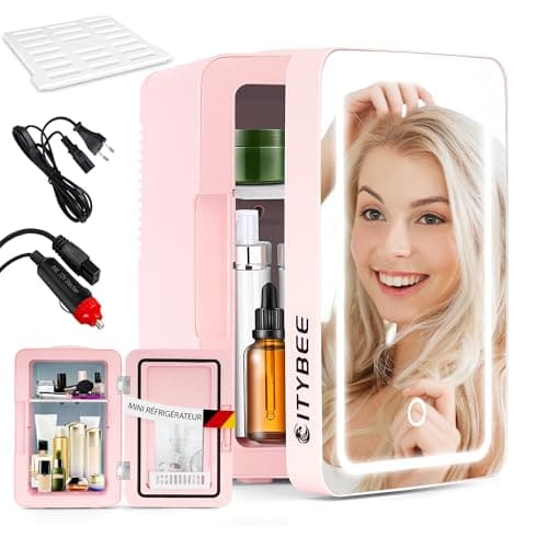 Mini Frigo Citybee 6L Portable Blanc pour Chambre/Voiture/Bureau/Camping Silencieux 230V/12V — Rosa