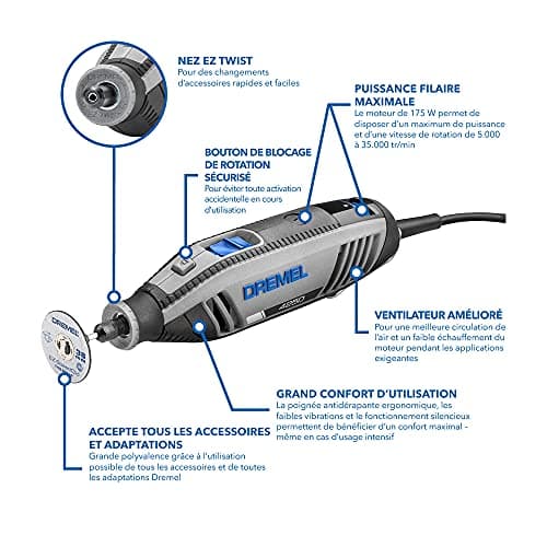 Dremel 4250 Outil Rotatif Multifonction 175W Haute Puissance pour Découper et Poncer - Idéal pour Professionnels et Amat