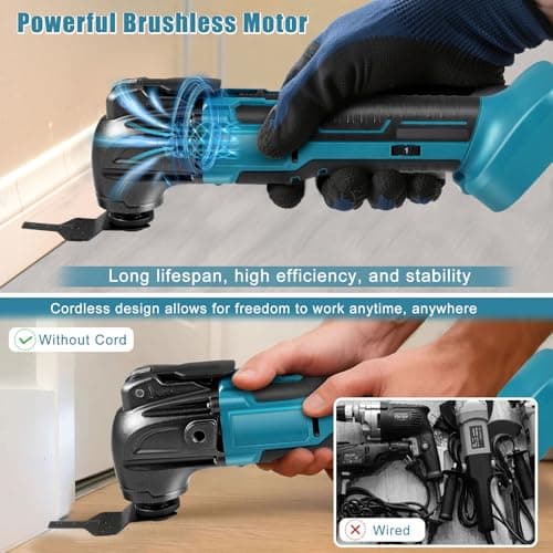 Outil Multifonction Oscillant Makita, 6 Vitesses Variables, Scie Oscillante, 18 AccessoiresIncluded, Ideally for Profess
