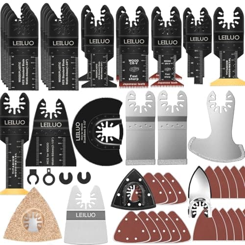 LEILUO Kit d'accessoires oscillant multitool 155 pièces Pour bricoleurs et professionnels Compatible avec DeWalt Dremel