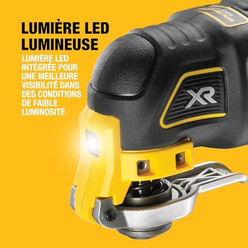 Outil multifonction DEWALT oscillant sans fil Brushless XR 18V DCS355N-XJ, kit coupe ponçage 29 pièces pour professionne