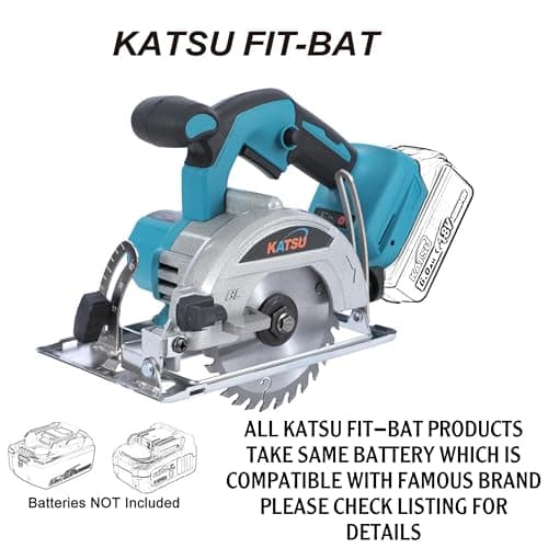 Scie Circulaire KATSU FIT-BAT 21V 5" Moteur sans Balai 13000RPM Profondeur de Coupe 30mm Incluse Lamelle 125mm