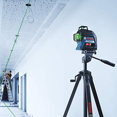 Bosch Professional niveau laser Greene Lumière GLL 3-80 G pour intérieur - Portée jusqu'à 30 m - 4 piles AA - Coffret de