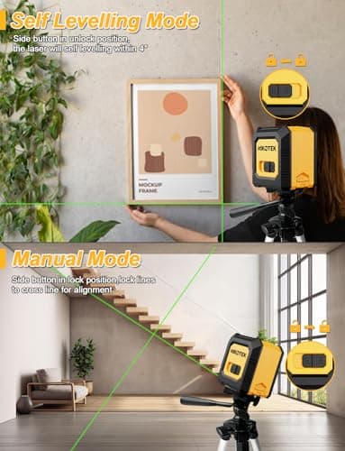 Niveau Laser Auto-nivelant Horizontal et Vertical pour la Décoration de La Maison - Batterie Incluse - Pochette de Trans