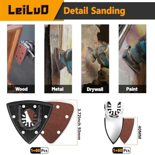 LEILUO Kit d'accessoires oscillant multitool 155 pièces Pour bricoleurs et professionnels Compatible avec DeWalt Dremel