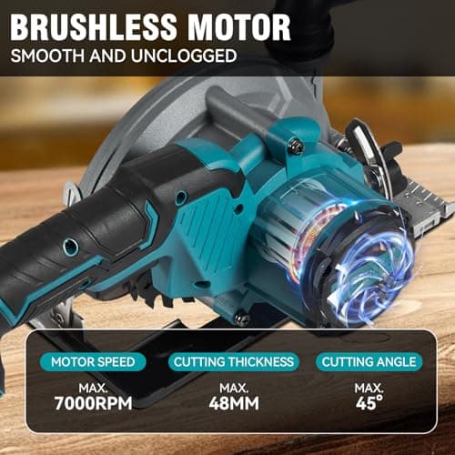 ONEVAN mini scie circulaire sans fil Makita, scie circulaire 18V pour Makita, batterie incluse pour pro (Professionnels)