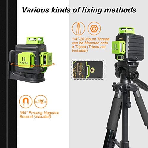 Laser Vert Huepar B03CG Pro Auto-Nivellement 3x360 Batterie Rechargeable Type-C Étui Rigide Inclus