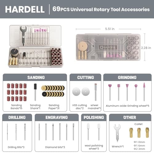 Outils rotatif Hardell multifonction 4V avec affichage numérique Noir
Outils rotatif Hardell sans fil 5 vitesses réglati