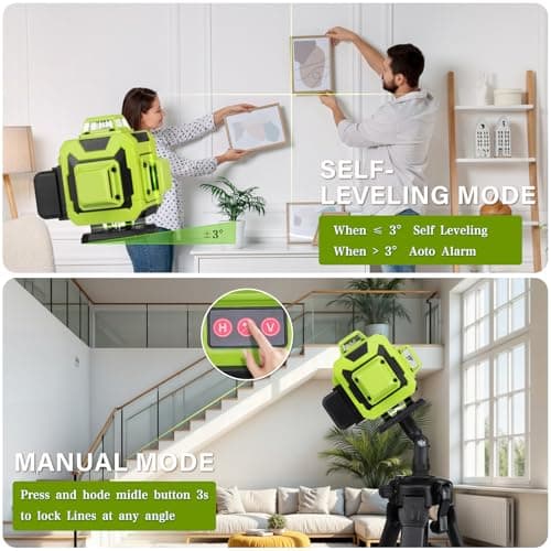 Niveau laser STANEW 4 x 360° Autonivelant Verte 4D 16 Ligne Horizontal et Verticale Avec Télécommande Intégrée et Tripod