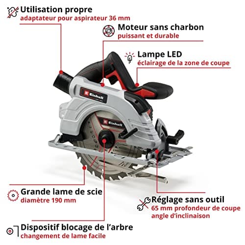 Einhell Scie circulaire sans fil Ø190mm professionnel Li BL-Solo Power X-Change (18V)