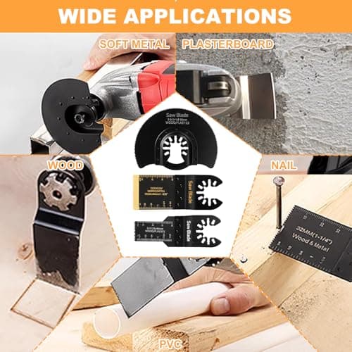USHOP Lames de Scie Oscillantes Multifonction pour Professionnels,Ensemble de Lames Universelles Scie Oscillante,Outils
