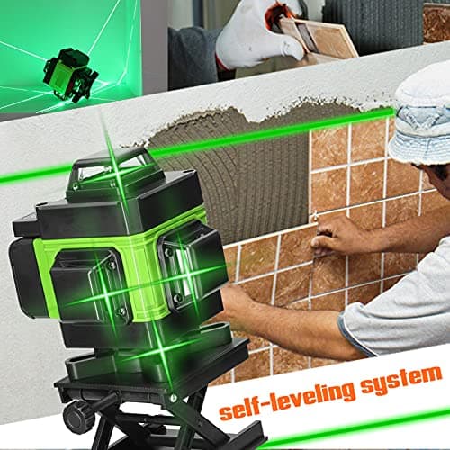 KKnoon Niveau laser 4D 16 lignes horizontales et verticales pour trépied - Régulier sur 3 hauteurs, avec 2 piles recharg