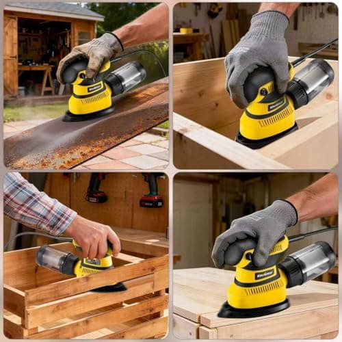 Enventor 210W Ponceuse Delta Avec 16 Papiers Abrasifs + [Propriétés] + [Public Cible] + [Scénario d'Utilisation]