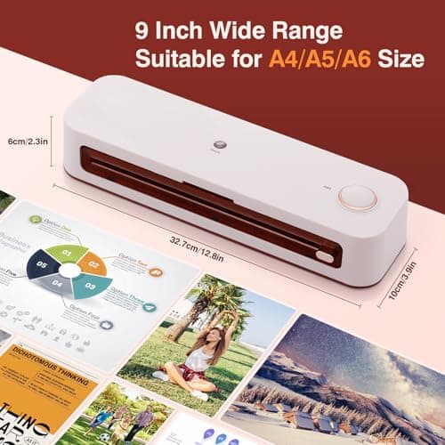 Bisofice Plastifieuse A4 avec 30 Films de Plastification Thermiques, pour Bureau et École avec Arrondisseur D'angle et P