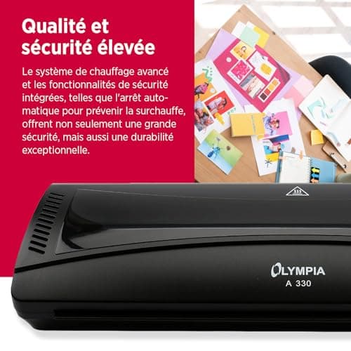 Olympia Plastifieuse A330 | Plastification à chaud et à froid | Idéal pour le bureau, l'école et le bureau à domicile Pr