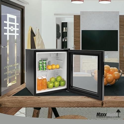 Mini frigo de chambre 42L - réfrigérateur de bureau - adapté à la maison et au bureau - (noir/verre)