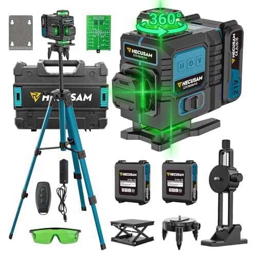 Niveau Laser Chantier Autonivelant 4×360° Batterie 2×5000 mAh Indice IP54 Batiment Carreaux