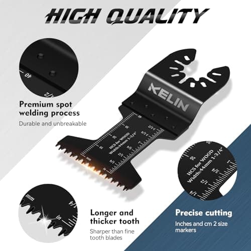 KELIN Lot de 16 lames de scie multifonction with sharp Japanese teeth - Outillages oscillants - Traversées nettes pour b