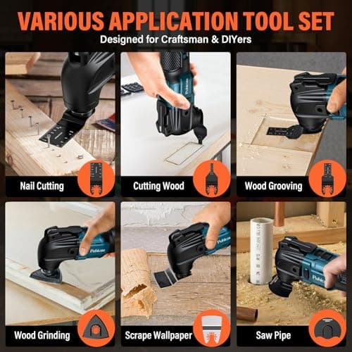 Outil Multifonction Oscillant Sans Fil Makita, Scie Oscillante à 6 Vitesses Réglables, Multitool pour Gratter, Couper et