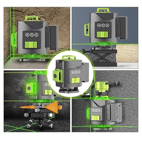 Niveau laser Autonivelant Vert 4D 16 Ligne + Télécommande Intégrée (Avec Base)