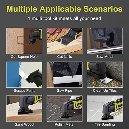 DEWINNER Outils multifonction Oscillants pour professionnels, puissance 300W, 6 vitesses, angle d'oscillation |5°, 37 ac