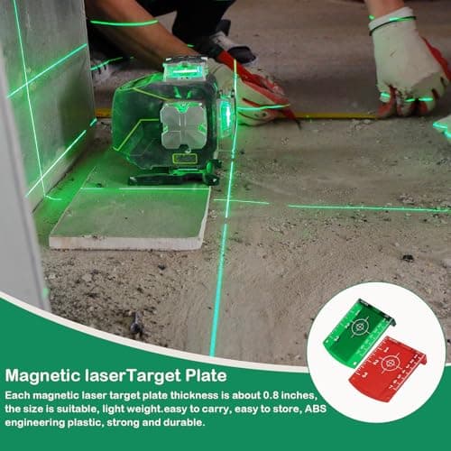 Cible Laser Magnétique 2 Pièces, Niveau Laser Et Outils De Mesure, Lignes Croisées, Pour Alignement Et Mesure (Vert et R