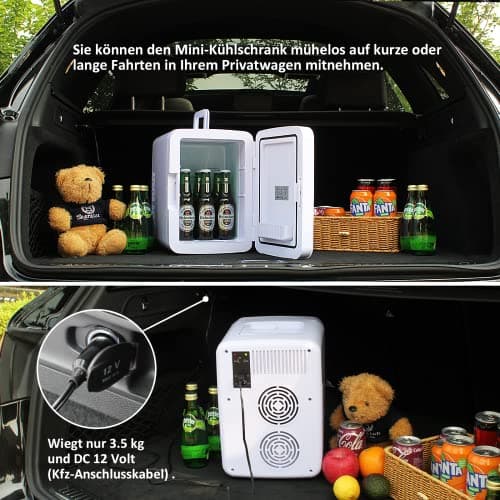 Mini réfrigérateur silencieux pour voiture bureau chambre (10 Litres, Blanc)