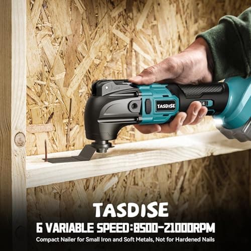 Outil multifonction TASDISE Oscillant Batterie Ma-kita 18 V, 6 vitesses variables 8500-21000 RPM, moteur sans balais, po