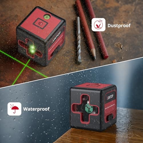 XUNTOP Traceur Laser Rechargeable Outil de Marquage ±1.5mmIP54 USB-C Ouvrier Bricolage