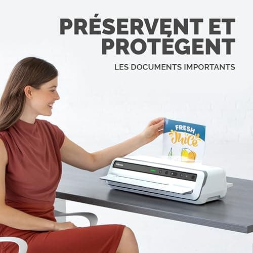 Pochettes de plastification Fellowes A4 80 microns Pack de 100, Qualité Haute pour Photos et Affiches, Idéal Professionn
