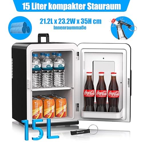 KESSER® Mini réfrigérateur 2 en 1 | Capacité de 15 litres | Idéal pour Campings et Pique-niques | Fonction de Chauffage