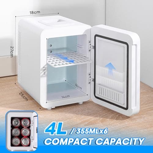 Enventor Mini Frigo Portable pour Voyage et Camping - 4 Litres - Refroidisseur et Réchauffeur - Blanc