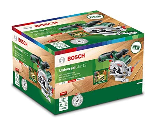 Bosch Mini scie circulaire à main sans fil UniversalCirc 12 - Bénéfices pour le bricolage - Idéal pour les professionnel