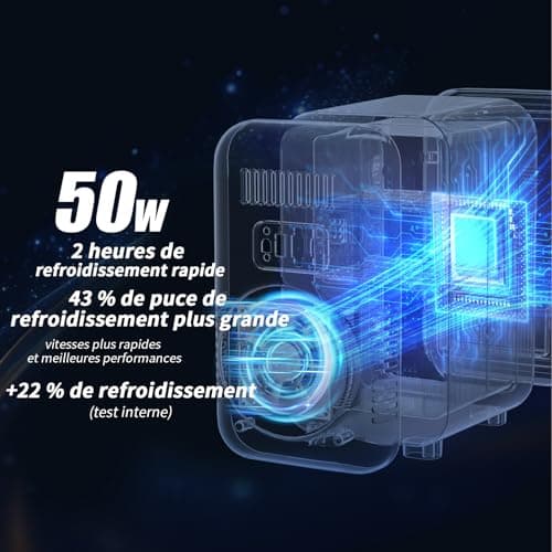 YASHE Mini réfrigérateur, 6 litres/8 canettes, réfrigérateurs thermoélectriques portables, pour bureau, voiture, noir