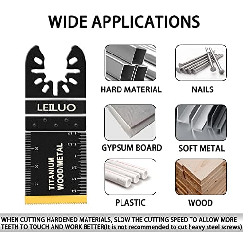 Leiluo lame oscillante en titane Dewalt Makita Ryobi 5 pièces pour outils multifonctions durcis métal bois