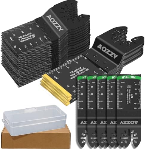 50Pièces Lames de Scie Oscillantes, Titane 5 Lames, Coffret Accessoires Outil Multifonction, lame de scie universelle po