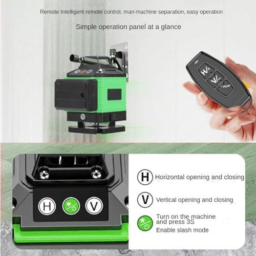 Niveau Laser Autonivelant Lazer Niveaux Vert 4 x 360° IP54 Waterproof (2 x 2600 mAh Batteries) Bosch Telecommande Trépie